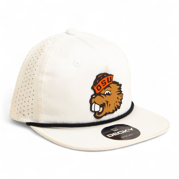 Oregon State Beavers Benny 3D Perforated Rope Hat- White/ Black - Picture 2 of 3
